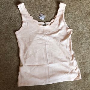 J. Crew Light Pink Scalloped Tank